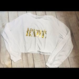 Kittenish Crop Long Sleeve T-Shirt